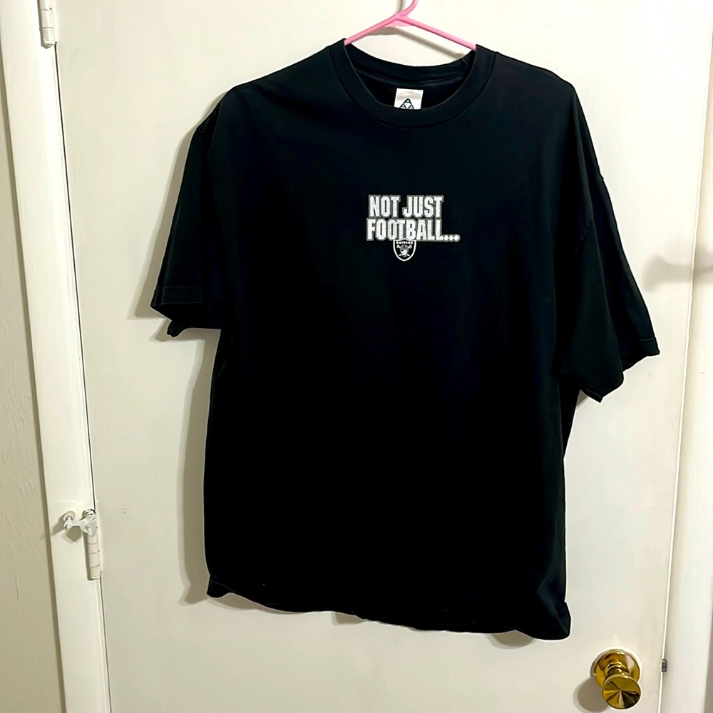 AAA short sleeve T-shirt, black raiders, not just football